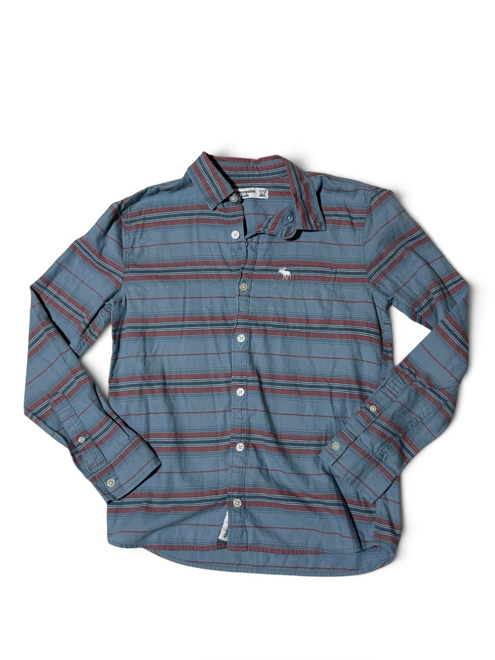 Abercrombie Kids 11/12 Blue Burgundy Striped
Button Down
